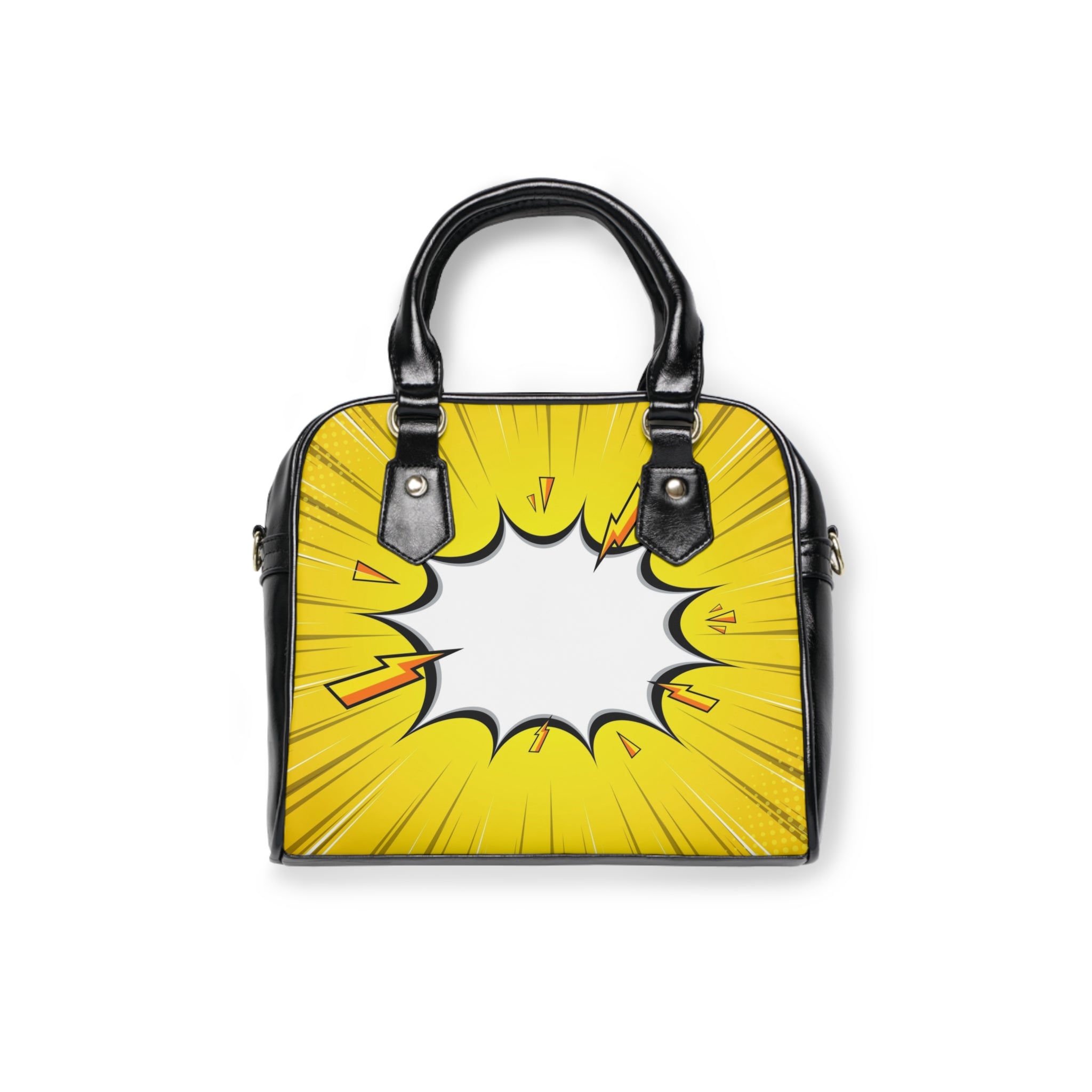The TRS Premium Yellow Burst Comic Pop Art Shoulder Handbag —