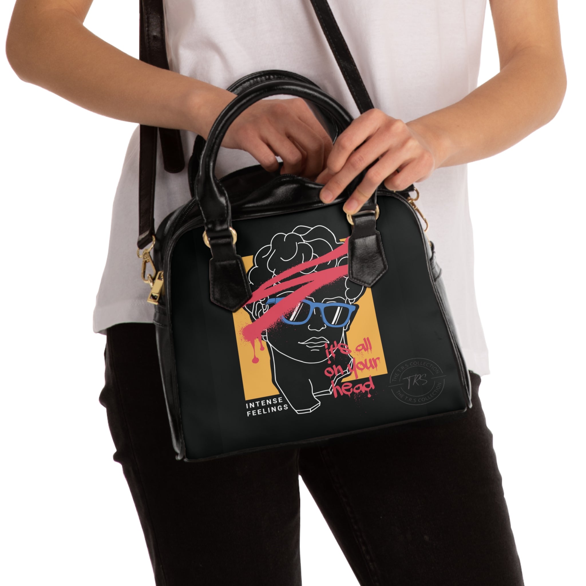 The TRS — Retro Neon Portrait Shoulder Bag (“It’s all in your head”)