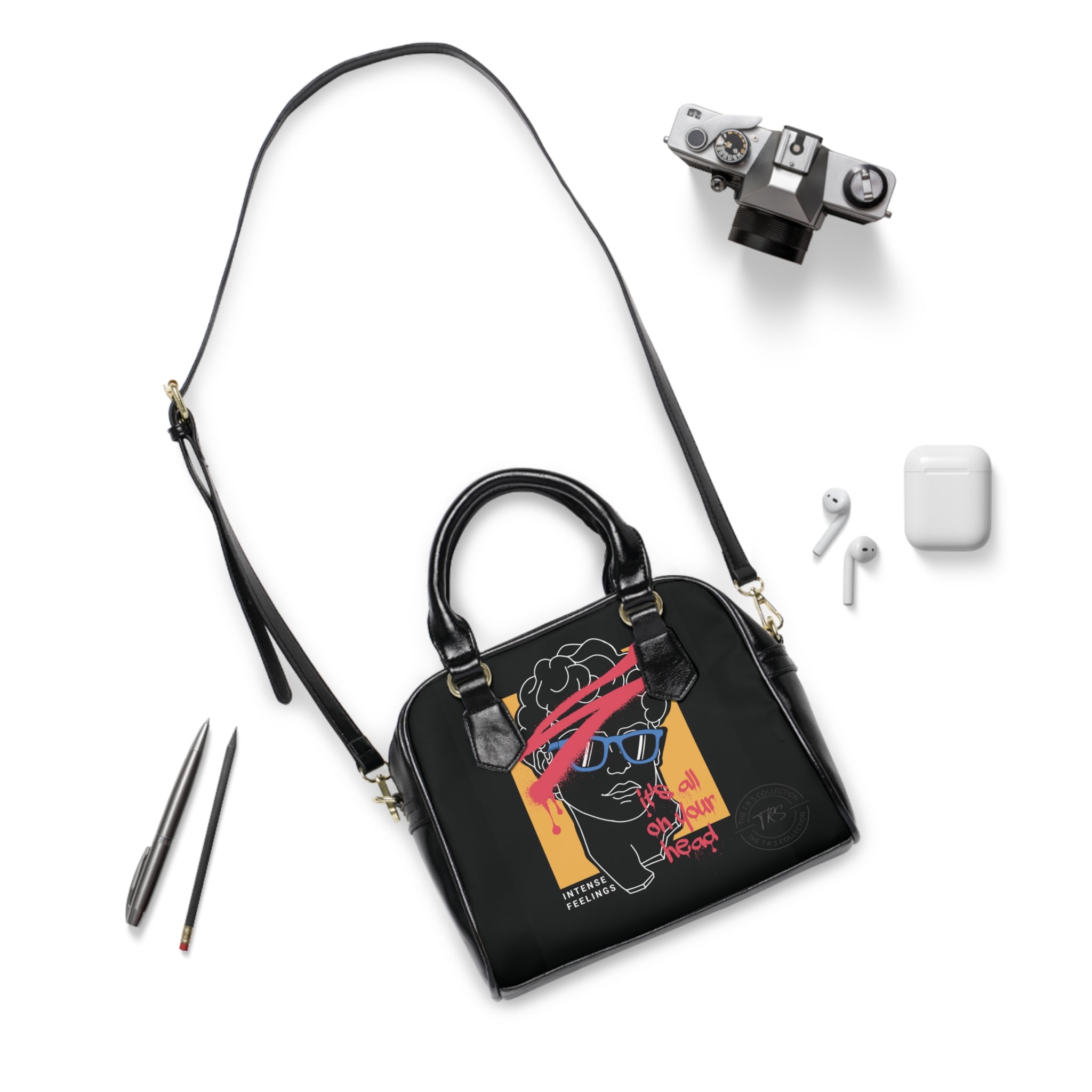 The TRS — Retro Neon Portrait Shoulder Bag (“It’s all in your head”)