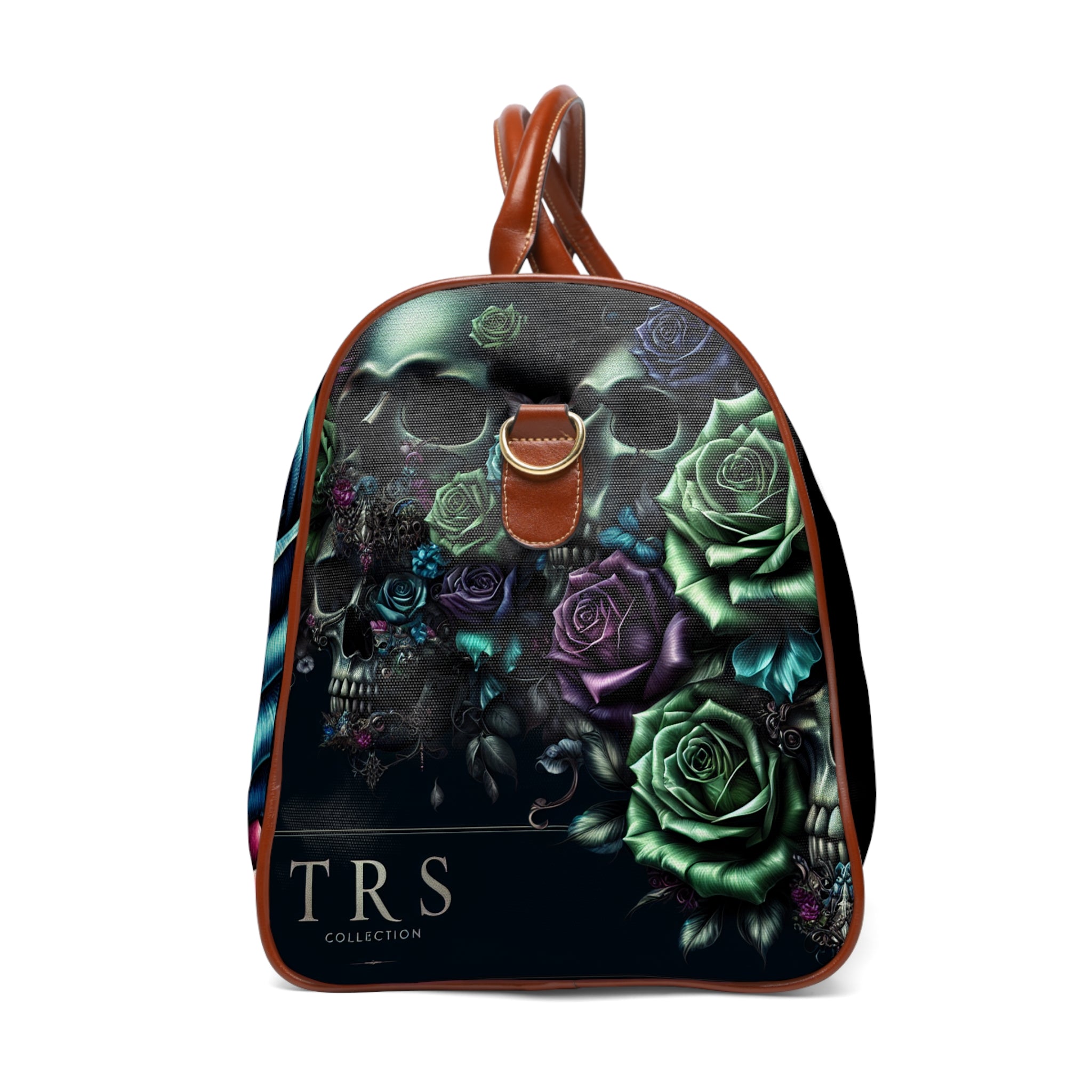 The TRS Bold & Vibrant Skulls & Roses Waterproof Duffel
