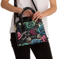 Skull & Roses Shoulder Handbag – Gothic Floral Satchel