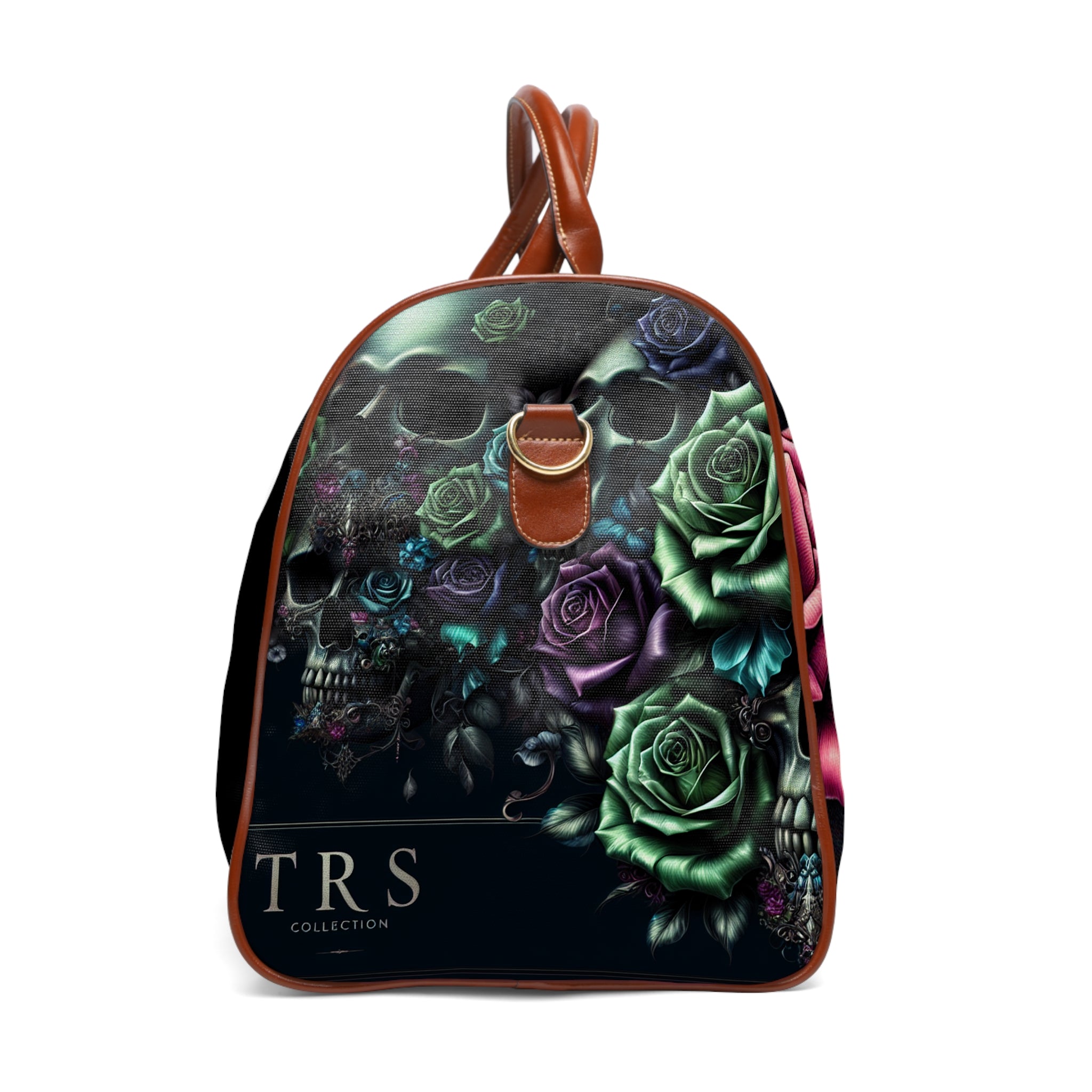 The TRS Bold & Vibrant Skulls & Roses Waterproof Duffel