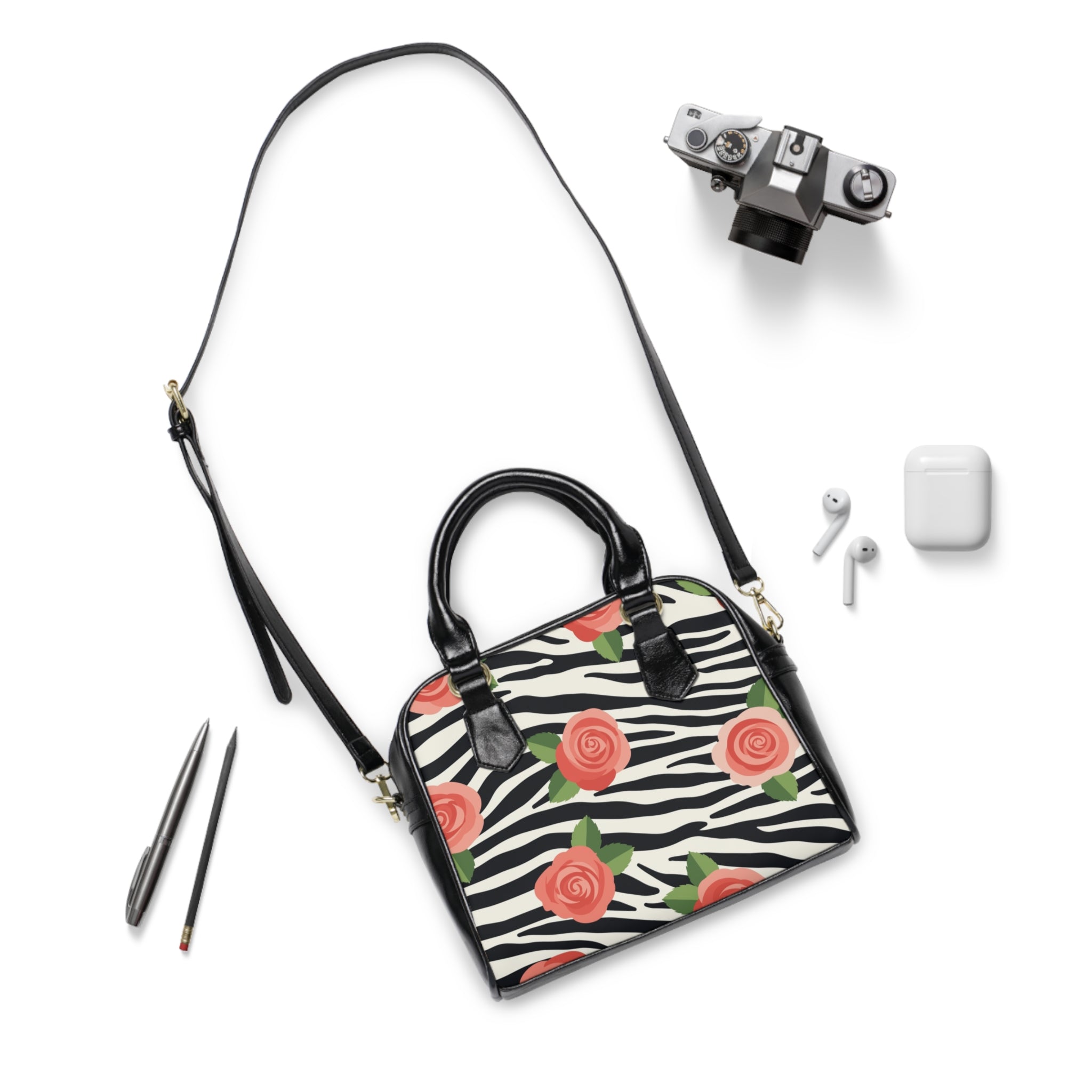 The TRS Premium Floral Zebra Shoulder Handbag —