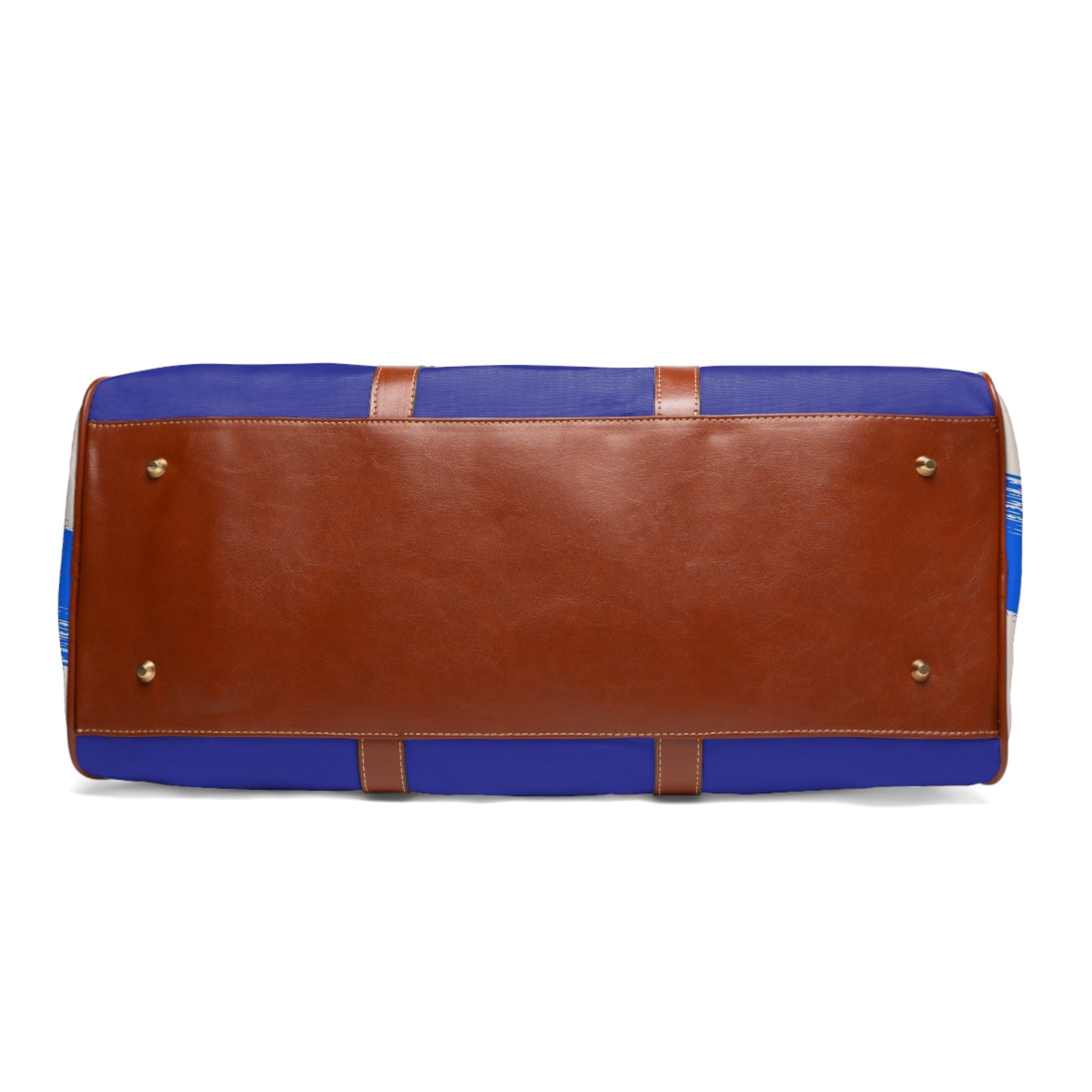 Blue Brushstroke Waterproof Travel Duffel Bag — Durable Weekend/Carry-On Bag