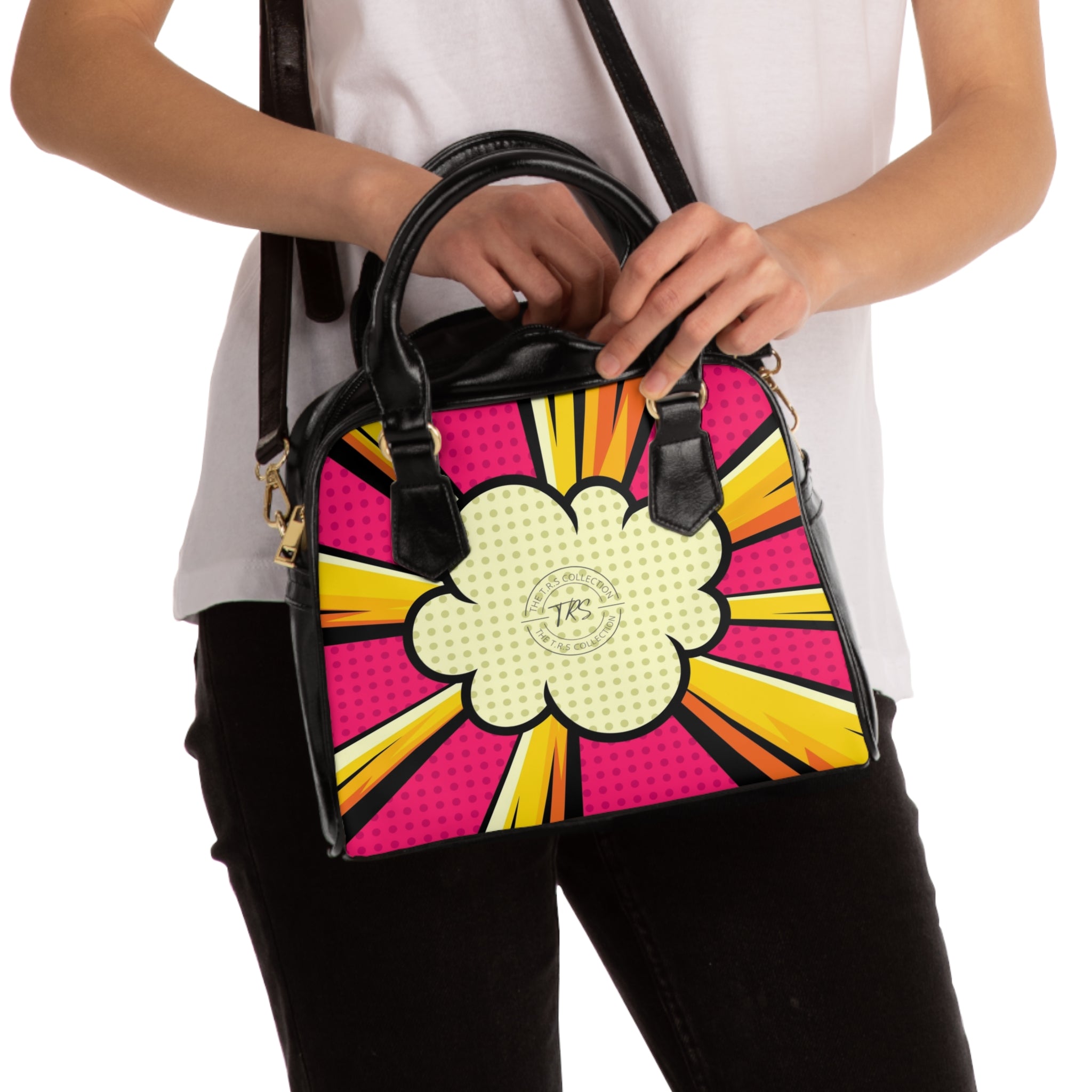 The TRS Premium Super Cute Yellow & Pink Pop Art Tote Bag